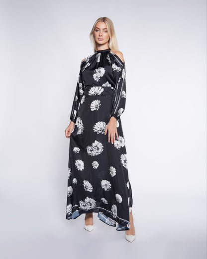 Floral Cut-Out Maxi Dress
