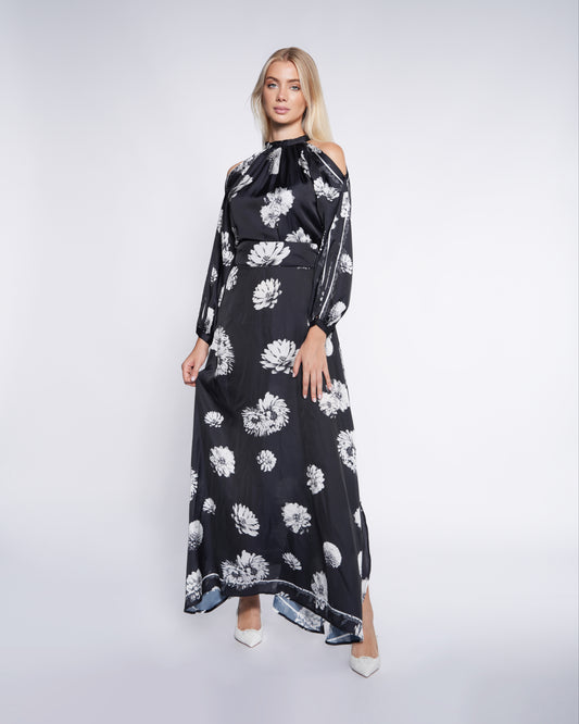 Floral Cut-Out Maxi Dress