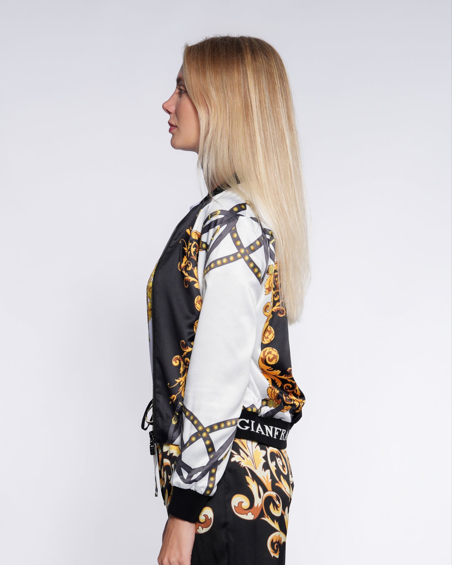 Baroque Print Reversible Bomber Jacket