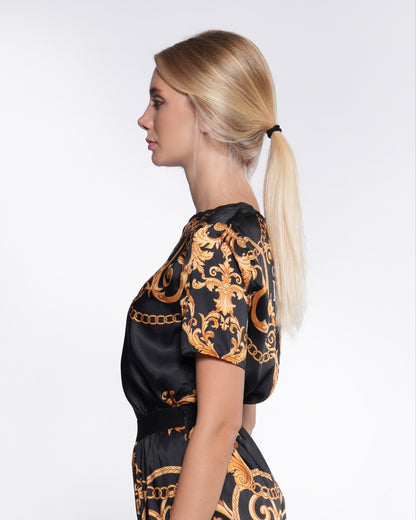 Baroque Chain Print Top