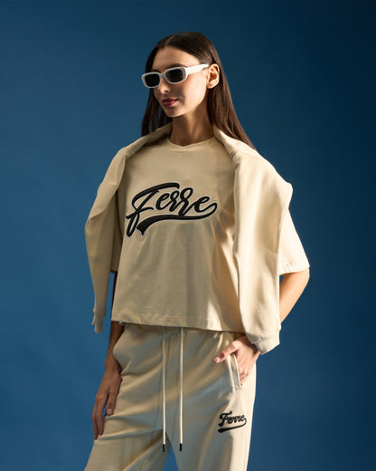 Script Ferre Front Boxy T-Shirt