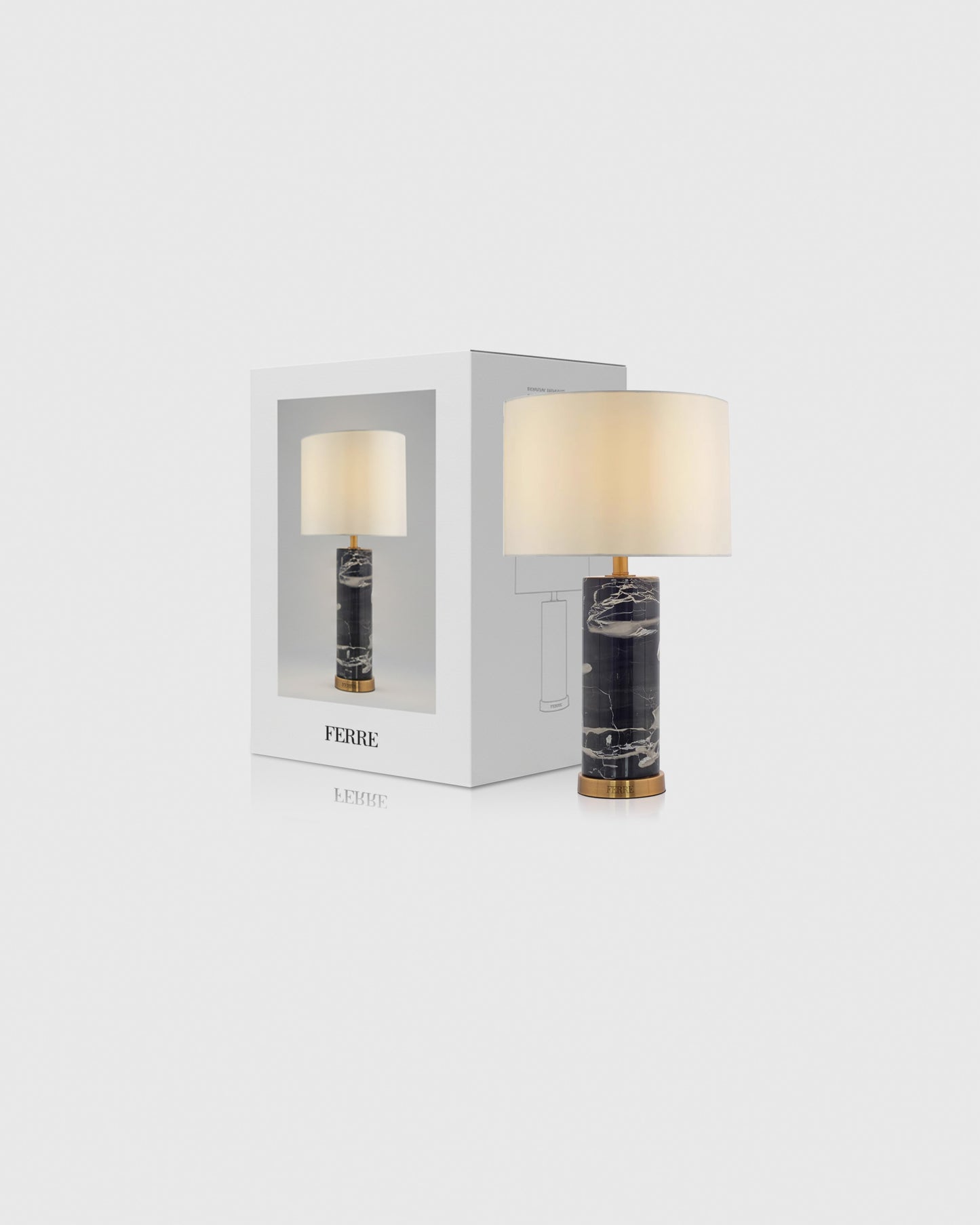 Ferre Nero Marquina Columnar Lamp