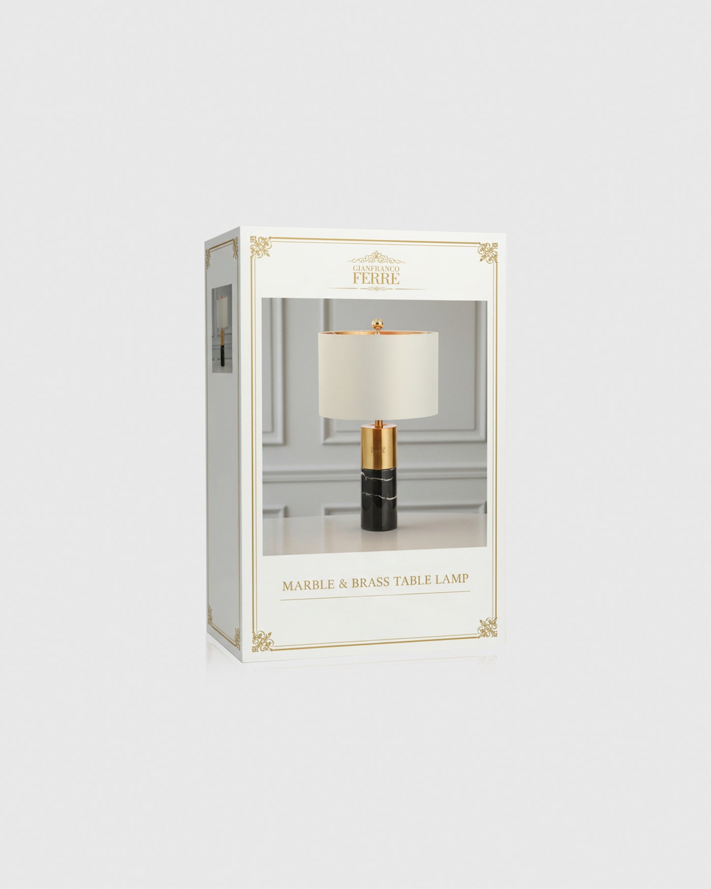 Gianfranco Ferre Luxe Marble & Brass Table Lamp