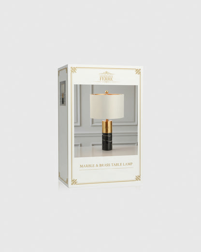 Gianfranco Ferre Luxe Marble & Brass Table Lamp