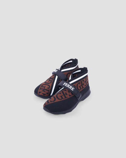 Logo Strap Knit Sock Sneakers