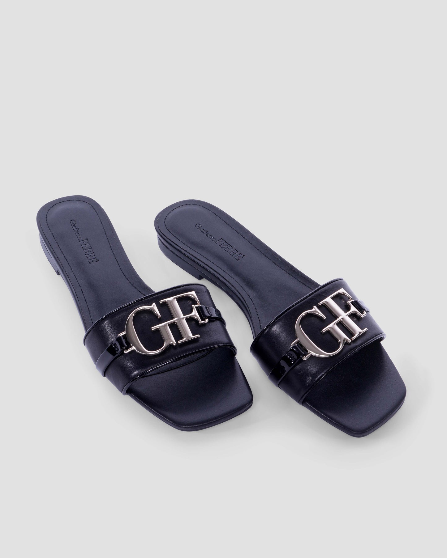 Metal Logo Flat Sandals