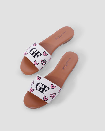 Graphic Print Flat Sandals