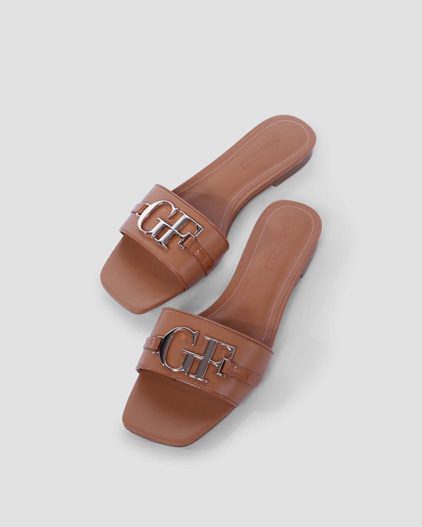 Metal Logo Flat Sandals