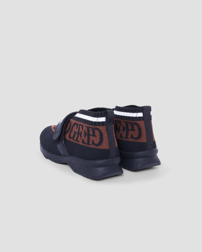 Logo Strap Knit Sock Sneakers