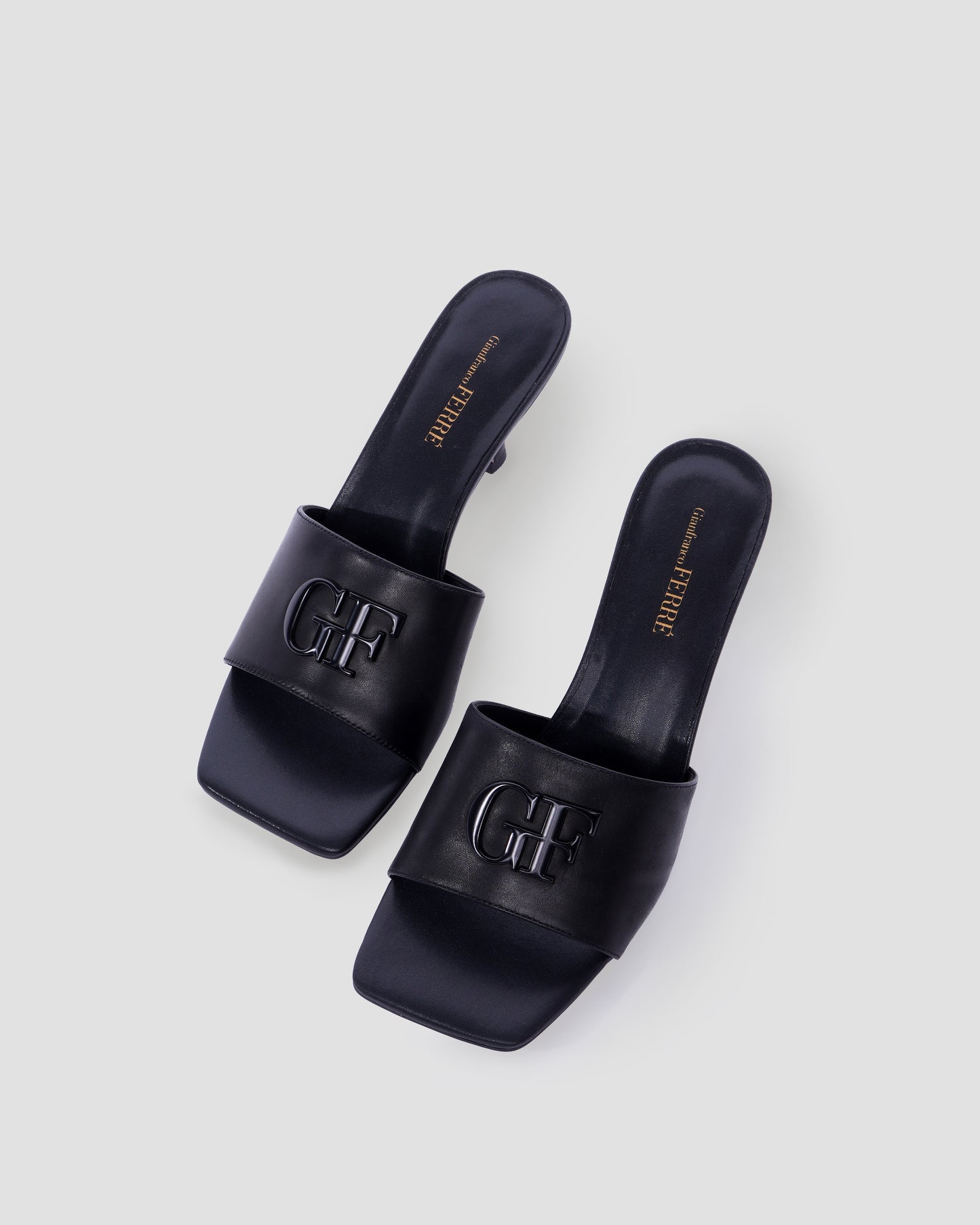 Metal Logo Heeled Sandals