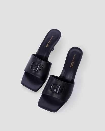 Metal Logo Heeled Sandals