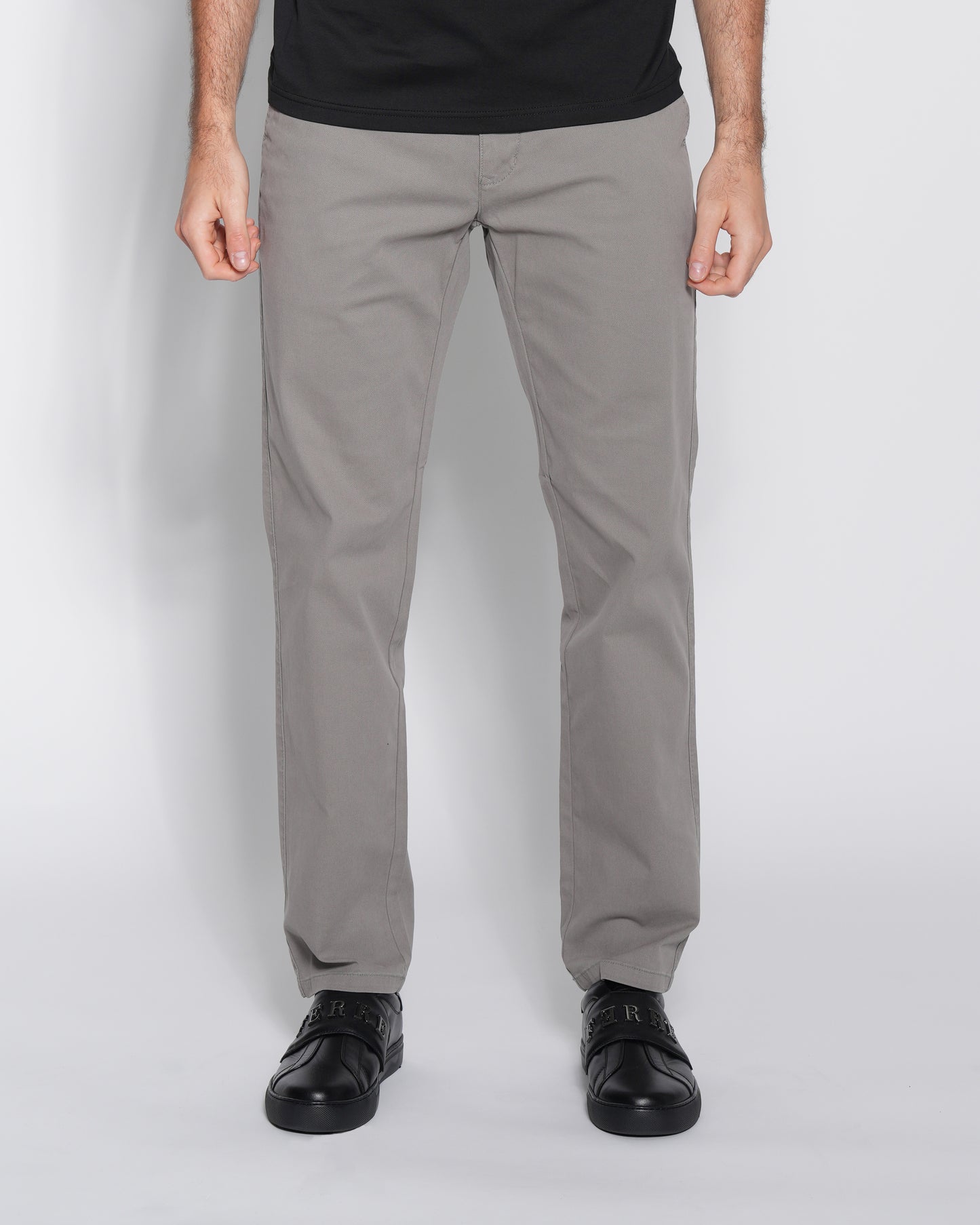 Regular Fit Grey Casual Pants