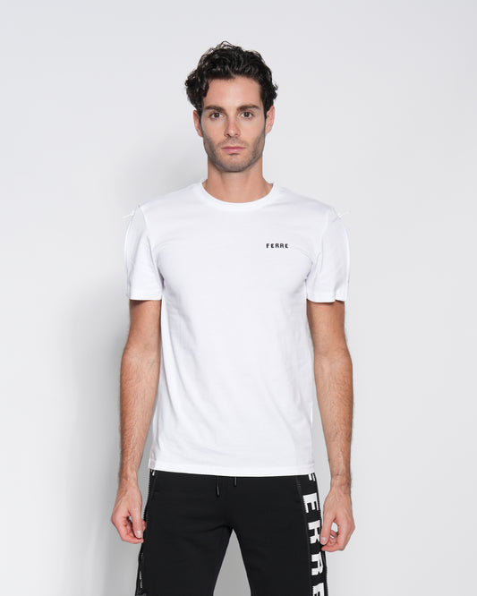 Logo Print Zip Sleeve T-shirt