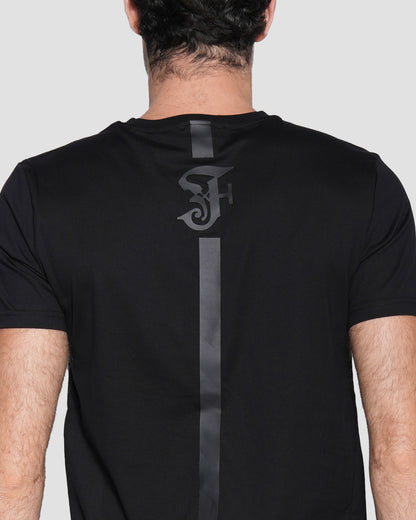 Vertical Brand Printed Back T-Shirt