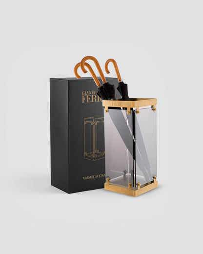 Gianfranco Ferre Elements Smoked Glass Umbrella Stand