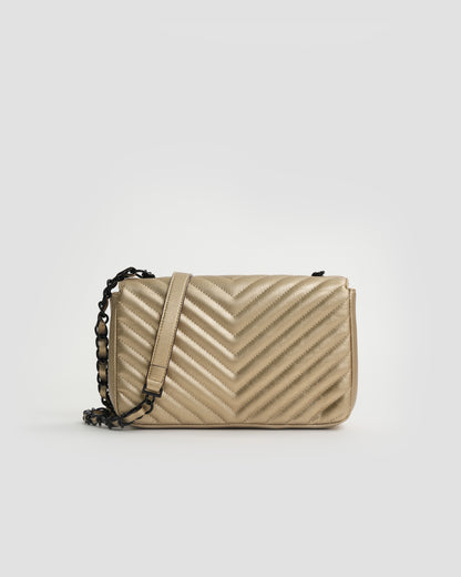 Logo Quilted Shoulder Bag