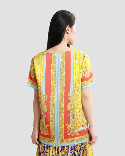 Geometric Baroque Print Top