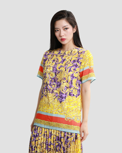 Geometric Baroque Print Top