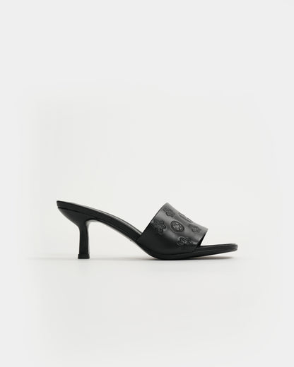 GF Logo Leather Heeled Sandals