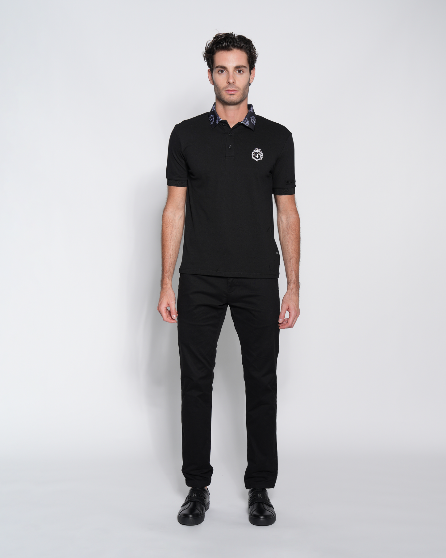 Collared Logo and Embroidered Polo Shirt