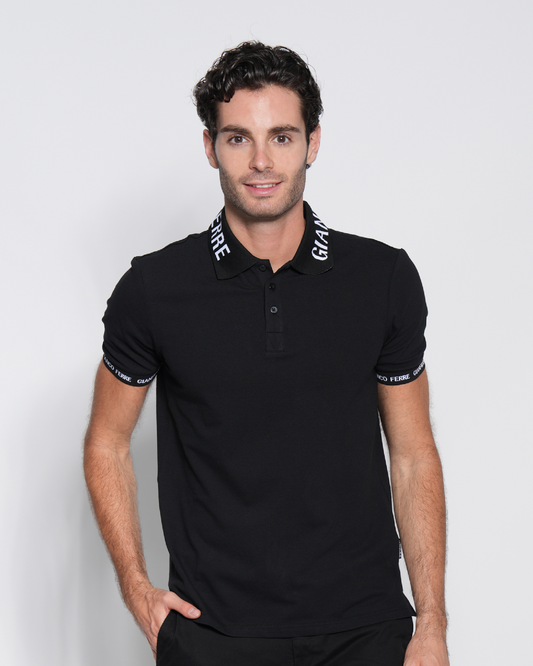 Jacquard Collar Polo Shirt