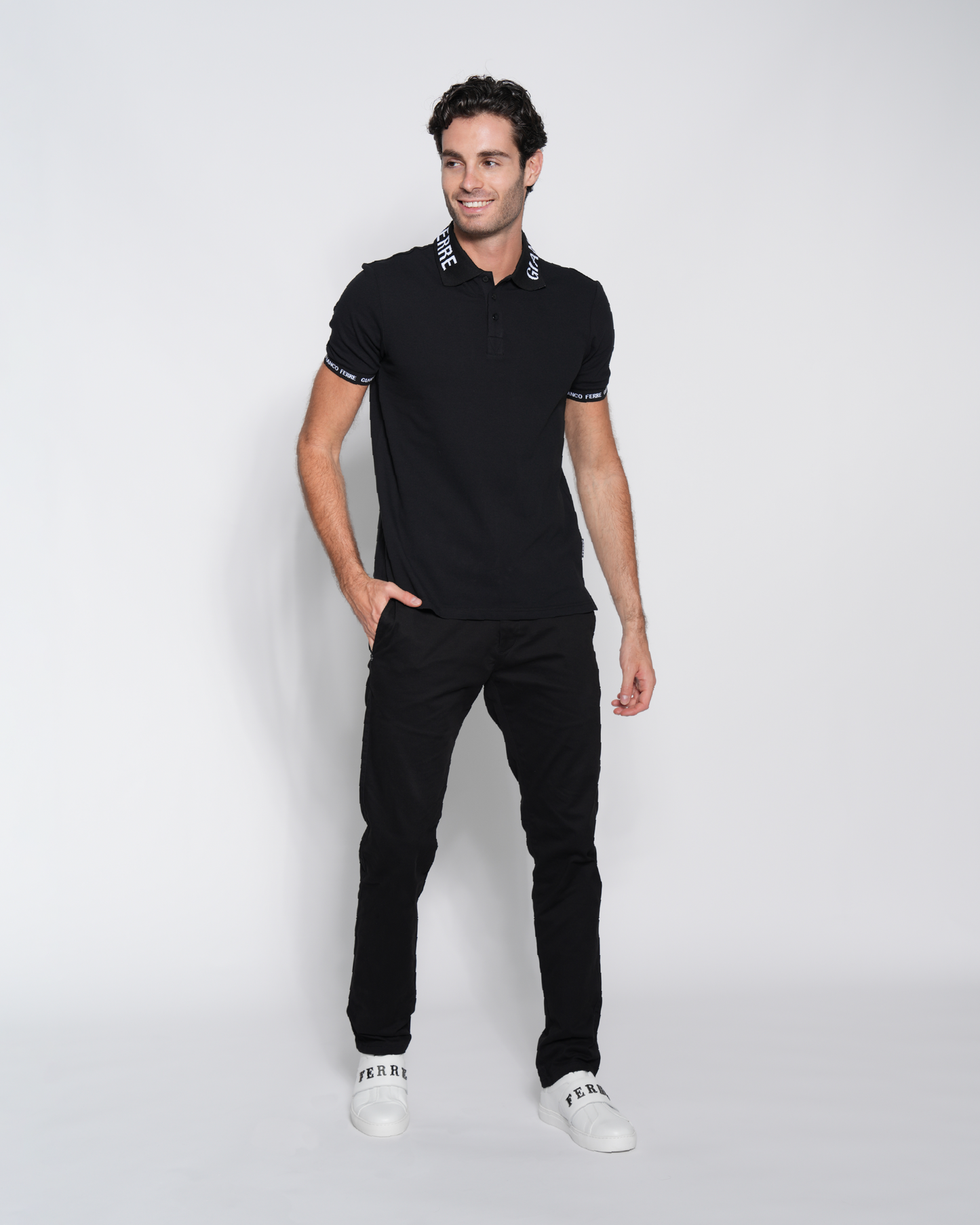 Jacquard Collar Polo Shirt