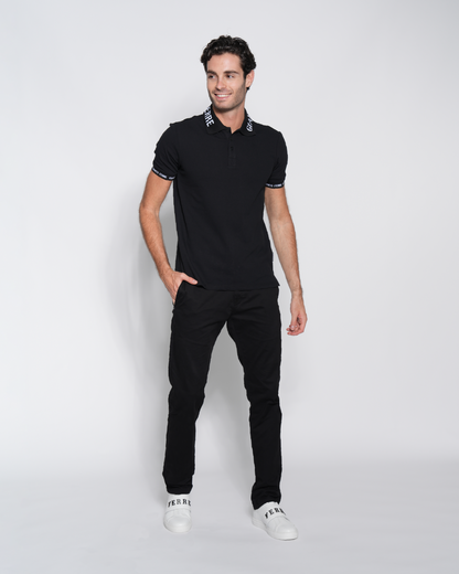 Jacquard Collar Polo Shirt