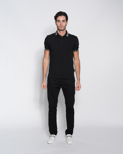 Jacquard Collar Polo Shirt