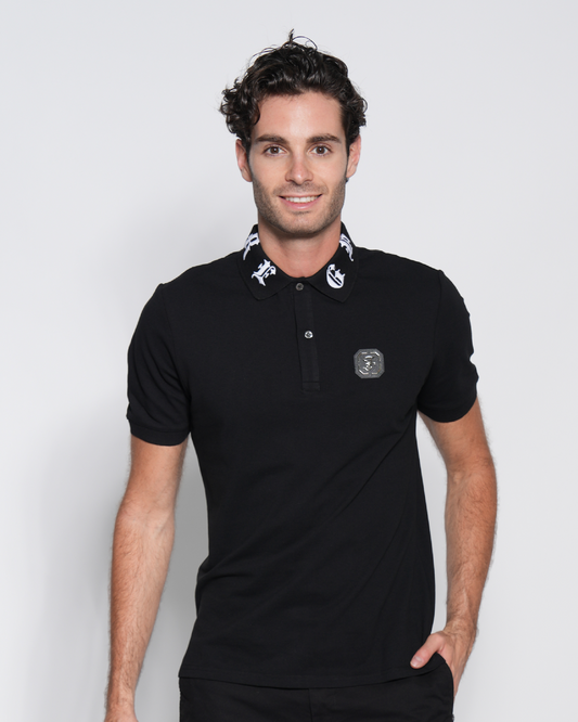 Gothic Logo-Embroidered Collar Polo shirt